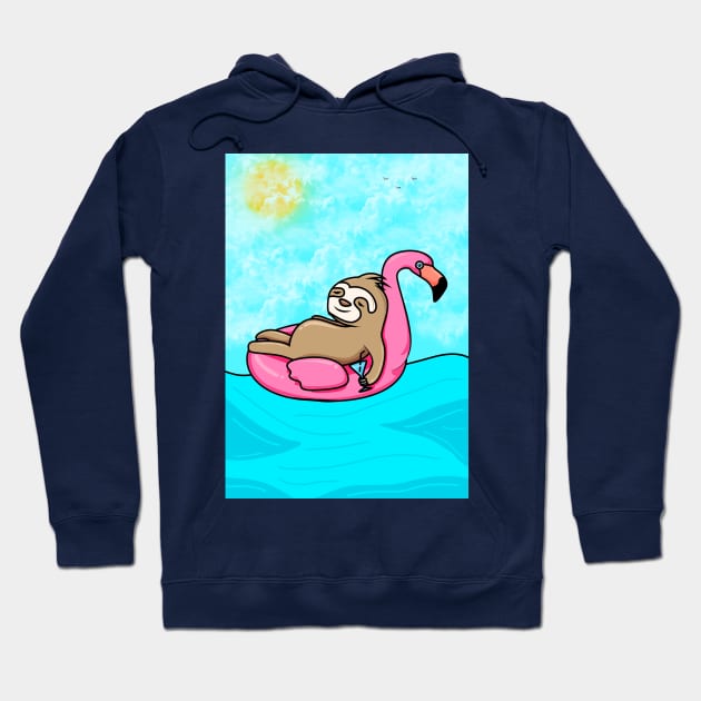 Flamingo and Sloth Hoodie by ak3shay